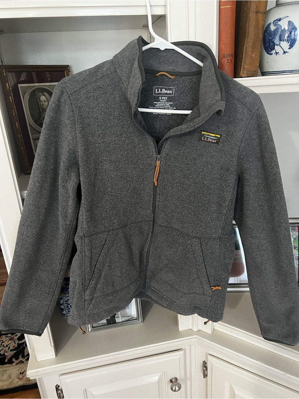 L.L. Bean Charcoal Gray Full-Zip Lightweight Fleece Jacket
